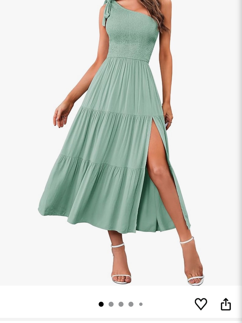 Olive green one shoulder sundress